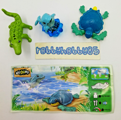 SEA ANIMALS COMPLETE SET FIGURES WITH PAPERS KINDER JOY SURPRISE