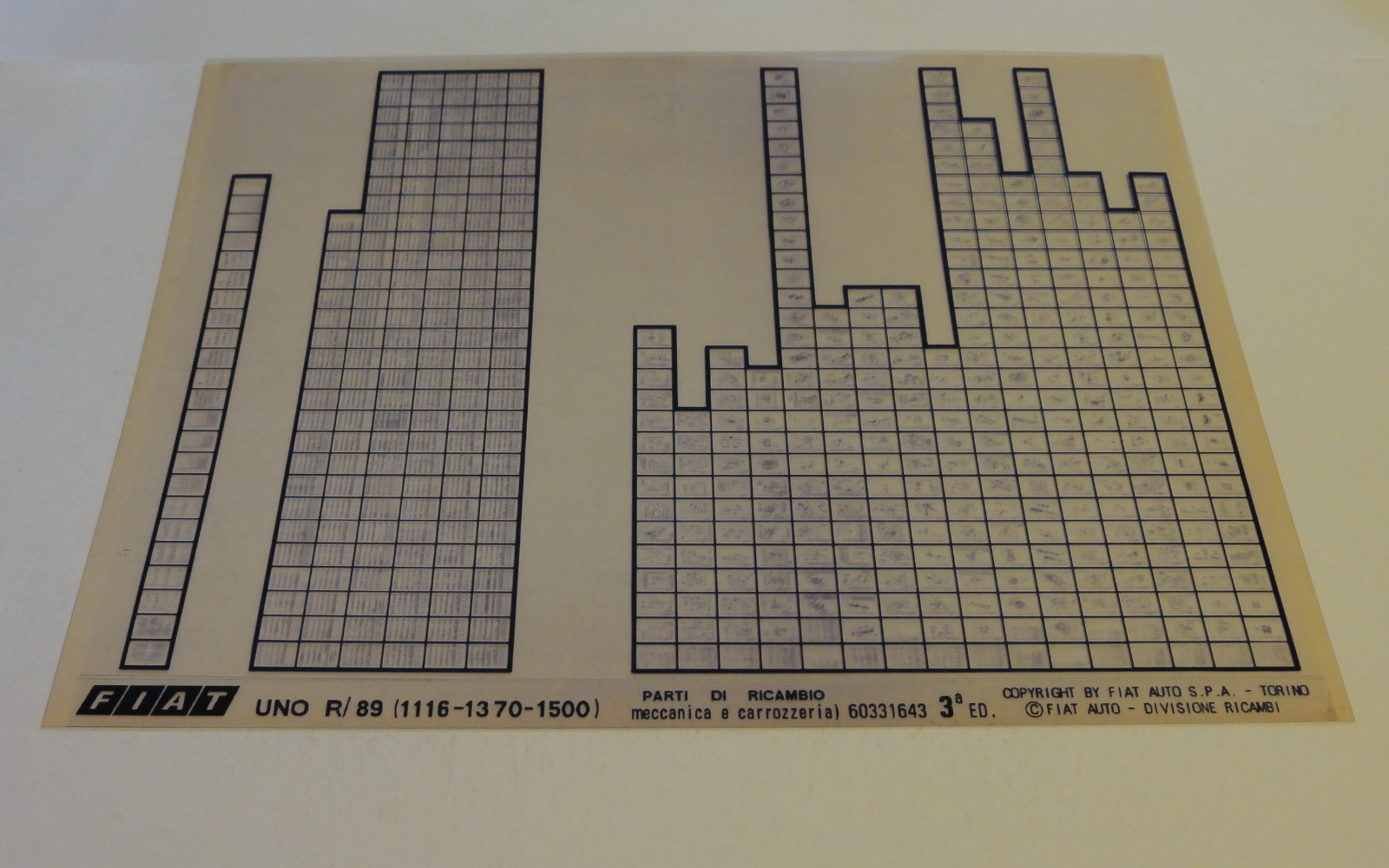 Microiche Microfiche Spare Parts Catalog Fiat Uno R / 89 (1116 - 1370 - 1500 ...