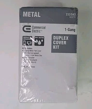 Commercial Electric White Metal Gang Box 233 543, 3 Hole Duplex Cover Kit