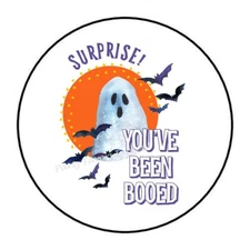 30 YOU'VE BEEN BOOED HALLOWEEN ENVELOPE SEALS LABELS STICKERS PARTY FAVORS 1.5" 