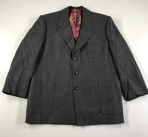 Ermenegildo Zegna, Vintage Ermenegildo Zegna Blazer Sports Coat Mens 44 Gray Australian Wool