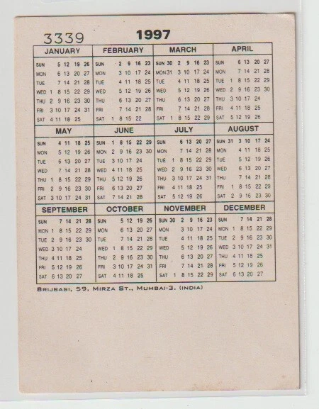 India Bollywood 1997 pocket calendar featuring Shilpa Shetty | eBay