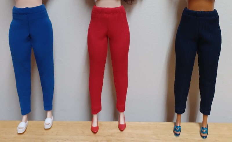 Curvy Barbie 11 1/2" Doll Clothing Leggings Variety, Blue, Red, Navy