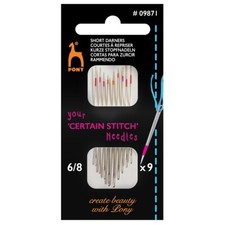 Hand Sewing Certain Stitch Short Darners needles Pony size 6/8 pack of 9 P09871