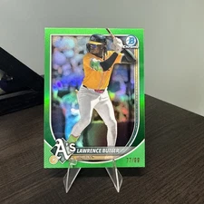 2025 Bowman Chrome Lawrence Butler Green Refractor Color Match # /99 Oak A’s🔥