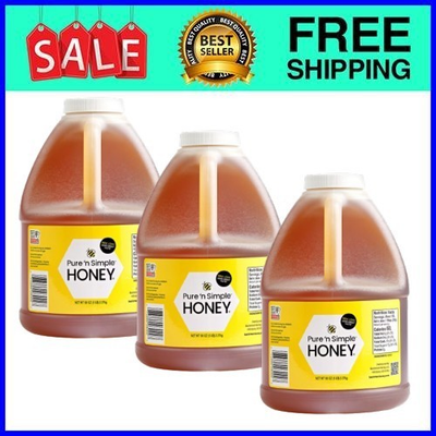 #ad Pure n Simple 100% Honey 80 oz 5 lb Jug with Handle 3pack $51.16