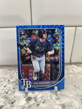 2025 Bowman Chrome Jake Mangum Blue Geometric Refractor Rookie Card #/150⚾️ RC