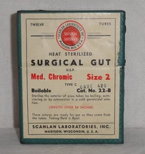NOS Vintage Surgical Gut ~ Scanlan Laboratories ~ 12 Tubes Size 2 ~ unopened