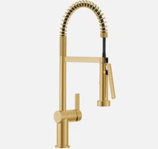 💲 MOEN 7822BG CIA Pre-Rinse Spring Pull-Down Kitchen Faucet, Brushed Gold $1110