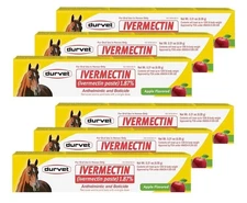 6pack Authentic Durvet Paste Horse Dewormer Apple Flavor wormer USA