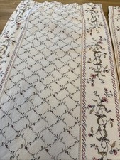 Vintage Retro Curtains 80s Cream Floral Trellis 97cm Long Lined Bespoke Weighted
