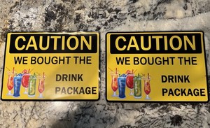 2-Pack Humor Caution We Bought the Drink Package Magnetic Fridge Magnets