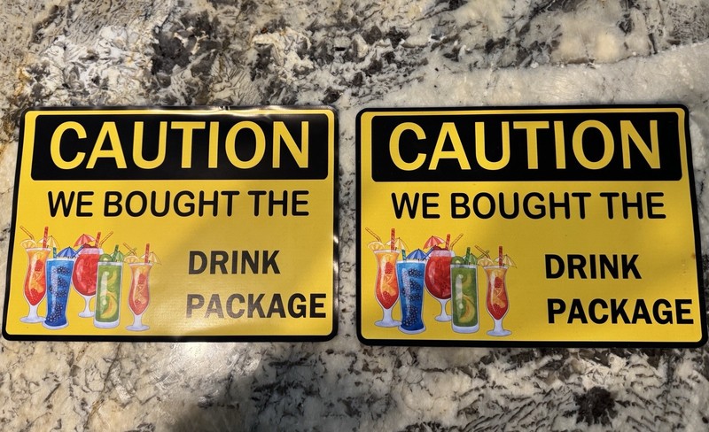 2-Pack Humor Caution We Bought the Drink Package Magnetic Fridge Magnets