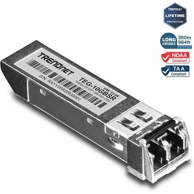 TRENDnet TEG-10GBSR 10GBASE-SR SFP+ Multi Mode LC Module with DDM