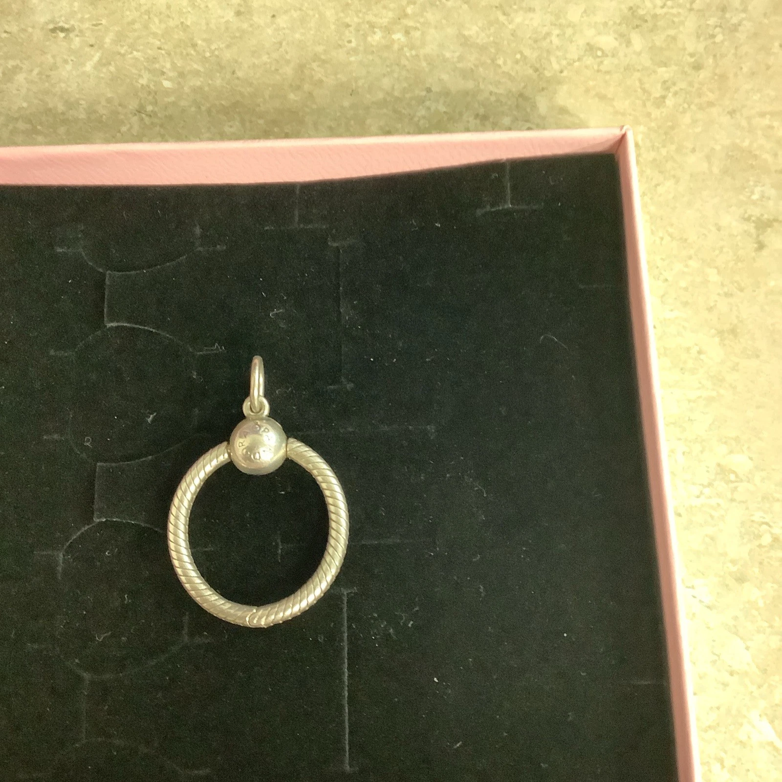 PANDORA Moments Small O Pendant Charm Holder 925 Sterling Silver