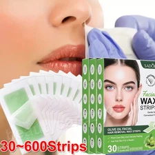 30-600X Hair Removal Strips For Leg Body Facial Depilatory Wax Paper Double Side