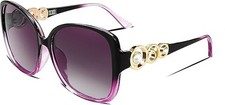 QTY 8 FEISEDY Women's Fashion Sunglasses, Oversized Square Frame with Pearl
