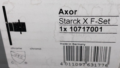 Axor Starck X 10717001 Chrome Thermostatic Shower Valve Trim