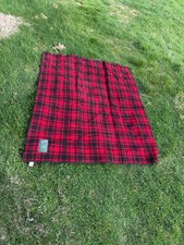AEO x Woolrich buffalo plaid red black Wool Throw Blanket NWOT 50x60