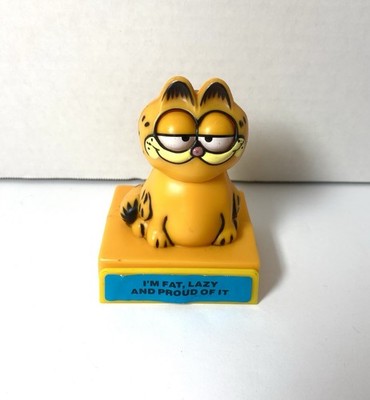 GARFIELD The Cat  I m Fat Lazy and Proud Of It  Toy Eyes Close Mattel VTG 1981