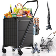 Stair Climbing Shopping Cart for Groceries, 280LBS Load Grocery Cart with Waterp
