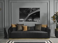Sofa 4 Sitzer Chesterfield Polster Wohnzimmer Design Luxus Holz Neu