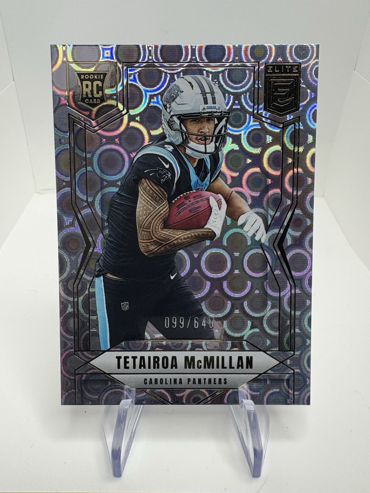 2025 Panini Donruss Elite Tetairoa McMillan #128 Lavender Pyramids (RC) /649