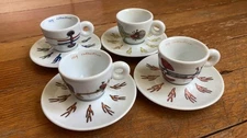 Illy Art Collection Atelier Van Lie Shout 2005 - 4 Espresso Cups and Saucers