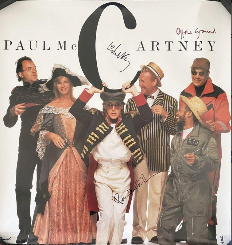 Paul & Linda McCartney SIGNED Off the Ground Album POSTER w/COA