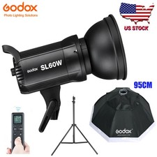 Godox SL60W LED Video Light 60W 5600K Continuous Light 95cm Softbox Stand Kit
