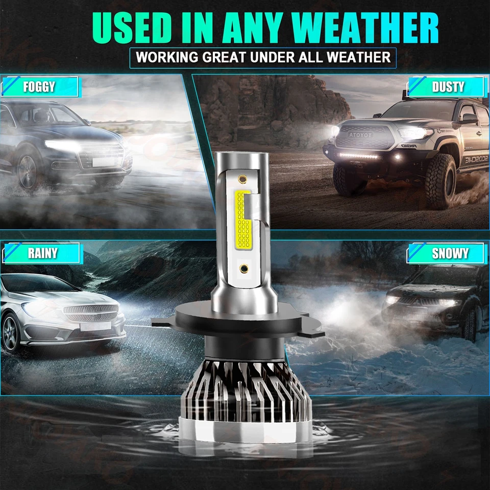 For Chevrolet C3500 1982-1991 Combo LED Headlight Bulbs Kit High Low Beam 2Pcs - Image 3 of 4