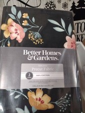 Better Homes Gardens 100 Cotton Floral Medallion Black 4 Yards Precut Fabric