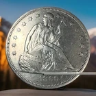 1860o $1 Seated Liberty Silver Dollar XF/AU Cleaned
