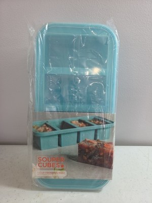 SOUPER CUBES 1-Cup Freezing Tray - Meal Prep Made Easy NEW AQUA TRAY - 305