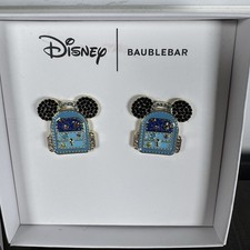 New Disney BaubleBar Mickey Mouse Blue Backpack Mouse Ears Earrings NIB