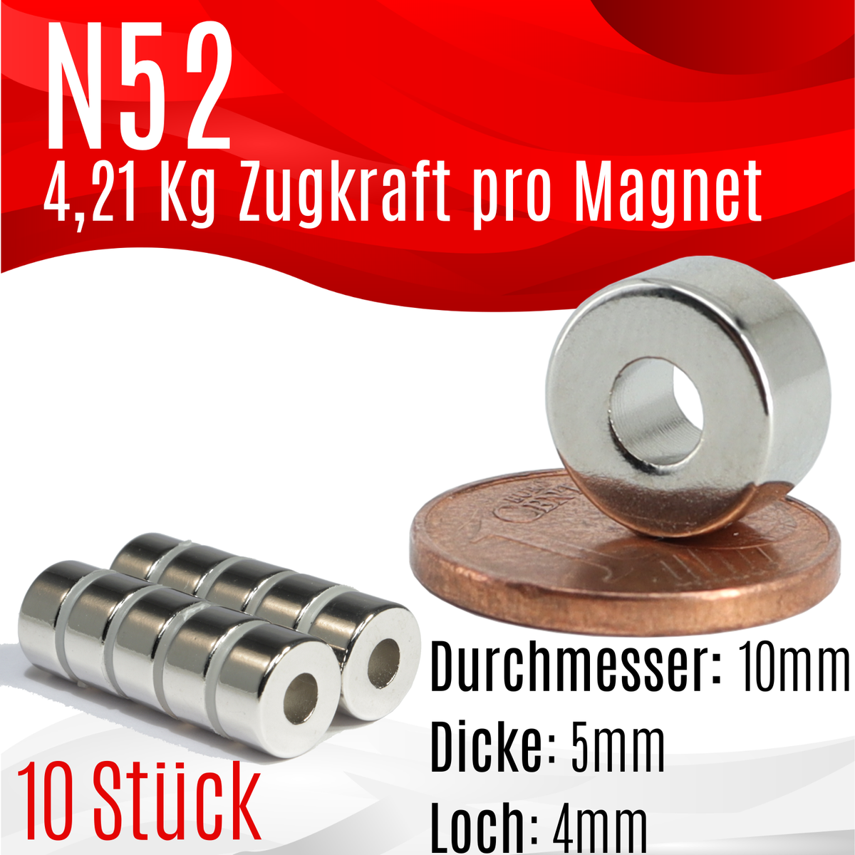 50x Neodym Ringmagnete 4x2 Mm – Mit Loch, N45, Starke Haftkraft, Für Magnettafeln & Basteln Magnetring Mit Loch 2mm 50x Neodym Ringmagnete 4x2 Mm – Mit Loch, N45, Starke Haftkraft, Für Magnettafeln & Basteln Magnetring Mit Loch 2mm
