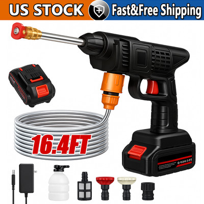 Portable Cordless Electric High Pressure Water Spray Gun Car Washer Cleaner Tool
