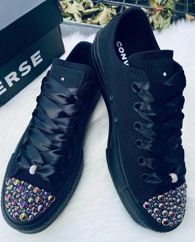 Converse All Stars sneaker platform con perle numero 37 5