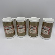 Lot of 4 Vintage West Bend THERMO-SERV Budweiser Tall Plastic Mugs-Made in USA