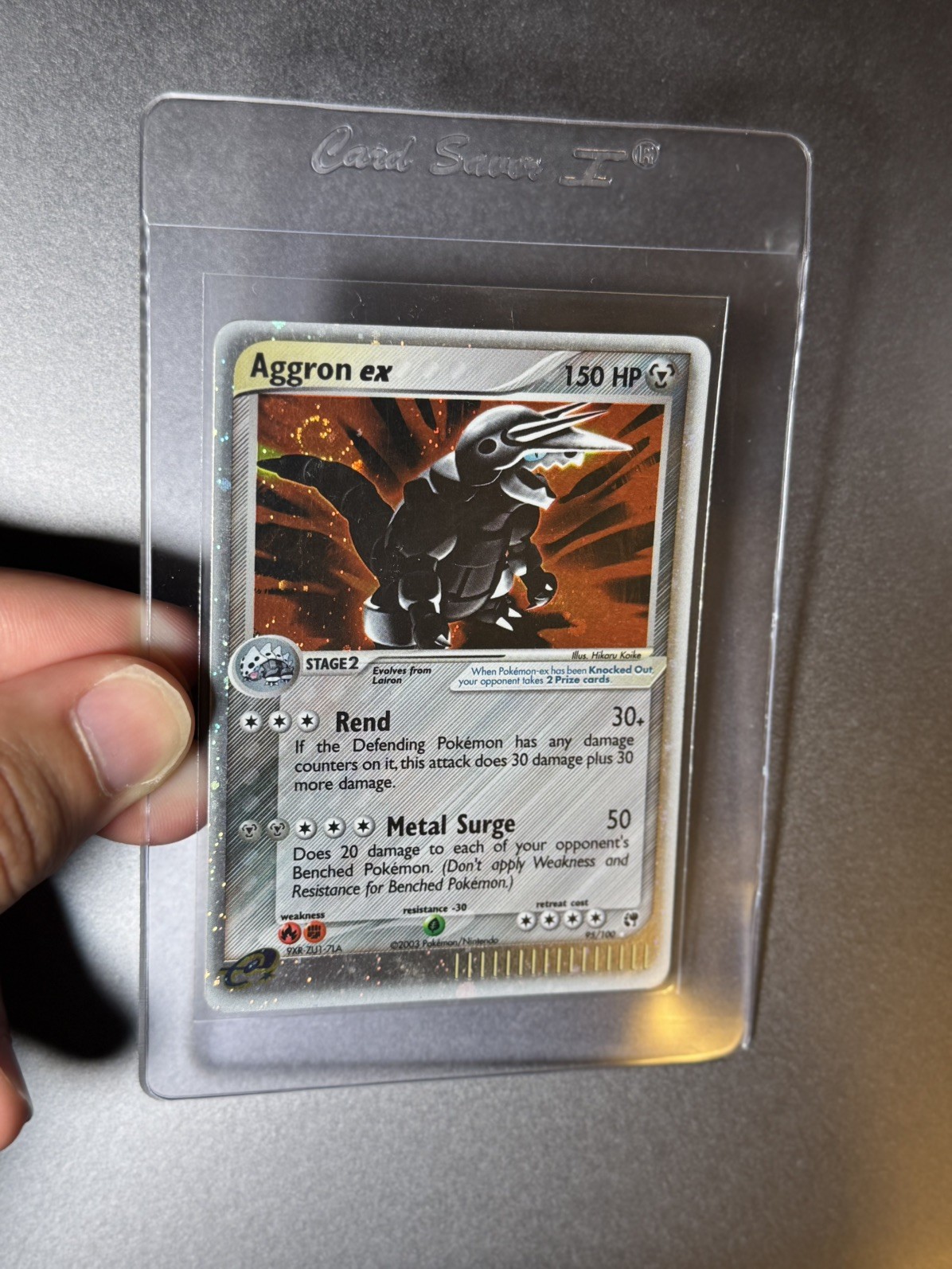 2003 Pokemon EX Sandstorm Aggron EX Holo NM SWIRL #95