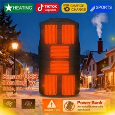 3 Level USB Charging 10 Zone Heated Vest Winter Warm Large Size for Men Women