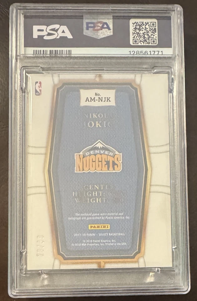 2017-18 Select Autographed Memorabilia #22 Nikola Jokic PSA 10 - Pop 1! - Image 4 of 4