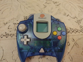 Sega Dreamcast Clear Blue Controller HKT-7700 & VMU HKT-7000 - Cleaned