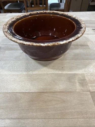 Vintage Hull USA Crestone Brown Drip Glaze Pottery Casserole No Cover Lid AS IS