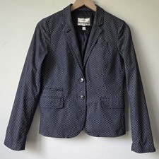 J. Crew Schoolboy Polka Dot Navy Blazer Jacket Womens Size 4