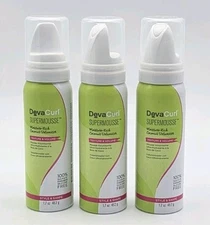 DevaCurl 3 Pack Super Mousse Travel Size Coconut Texture & Volume 1.7 oz Bottles