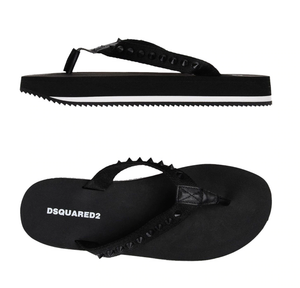 black studded flip flops