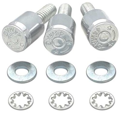3 Chrome ''44 Bullet''  Windshield Fairing Bolts for Harley Street & Electra Glide