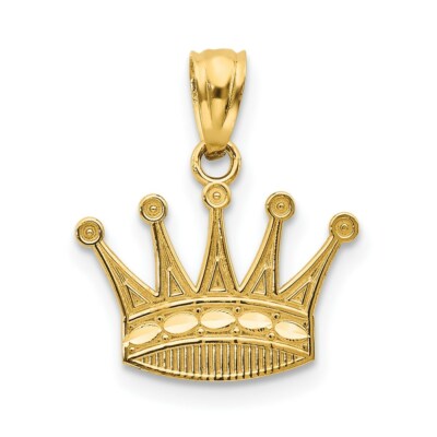 Real 14kt Yellow Gold Crown Pendant