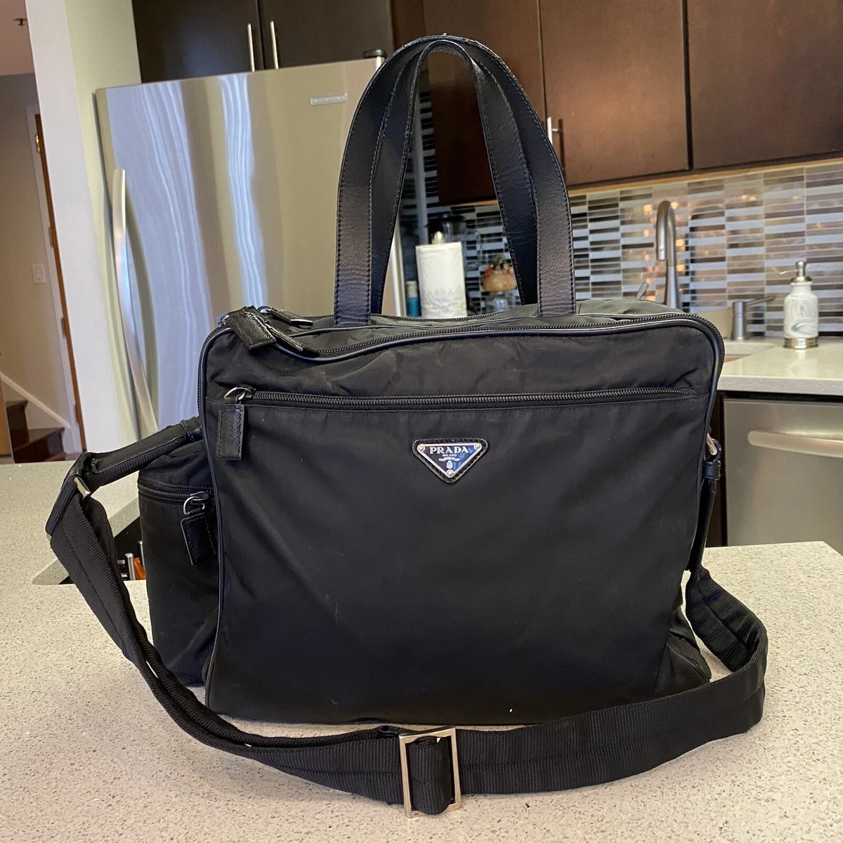 Authentic Prada Tessuto baby diaper bag black it s also an amazing carry on